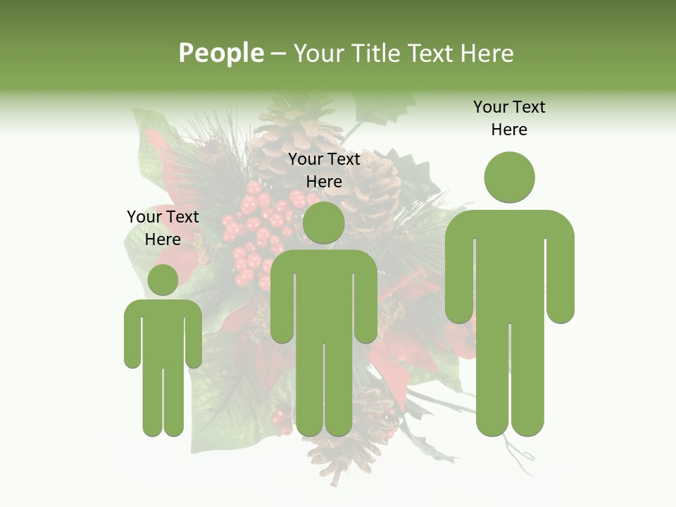 White Close Up Holly PowerPoint Template