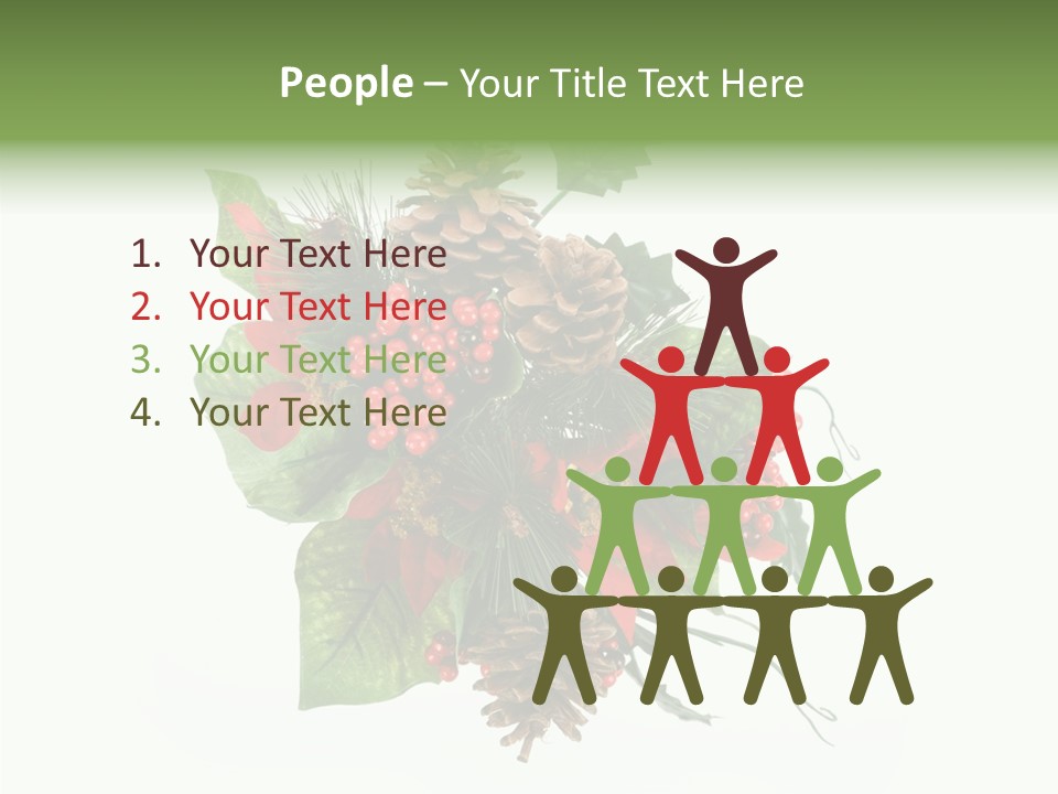 White Close Up Holly PowerPoint Template