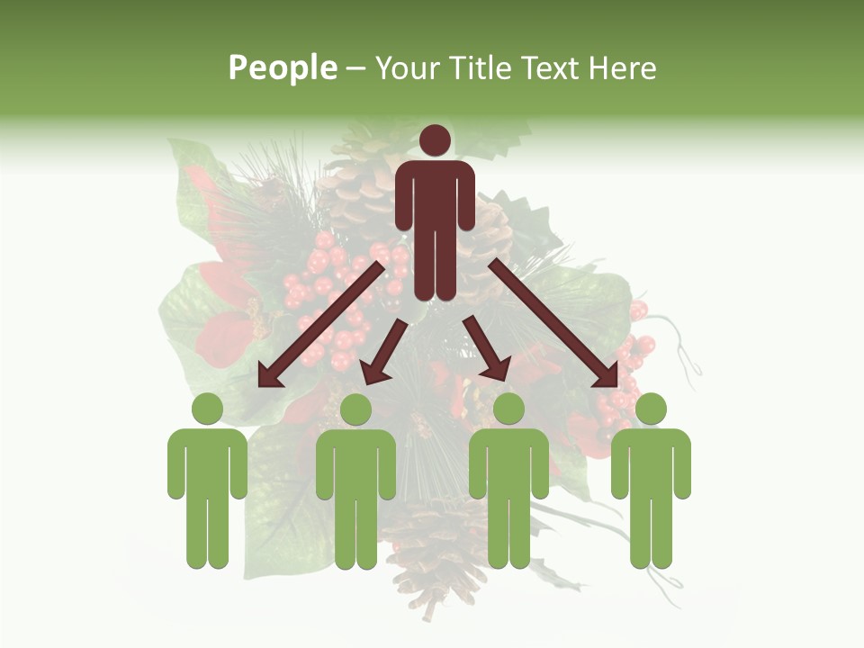 White Close Up Holly PowerPoint Template