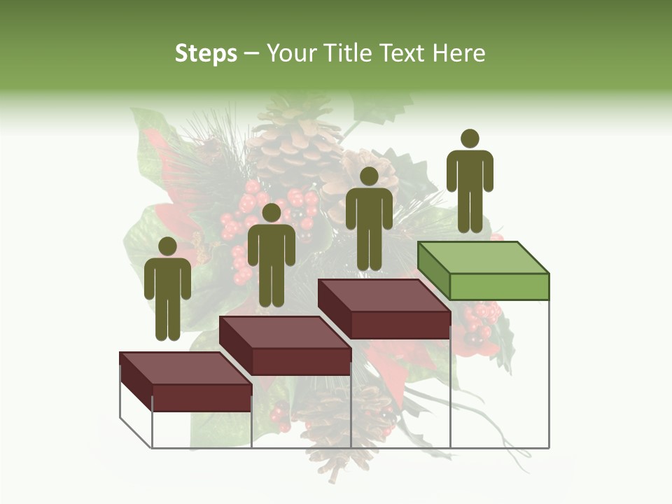 White Close Up Holly PowerPoint Template