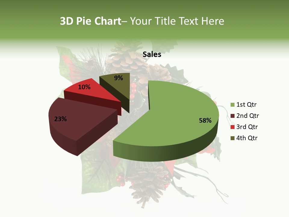 White Close Up Holly PowerPoint Template