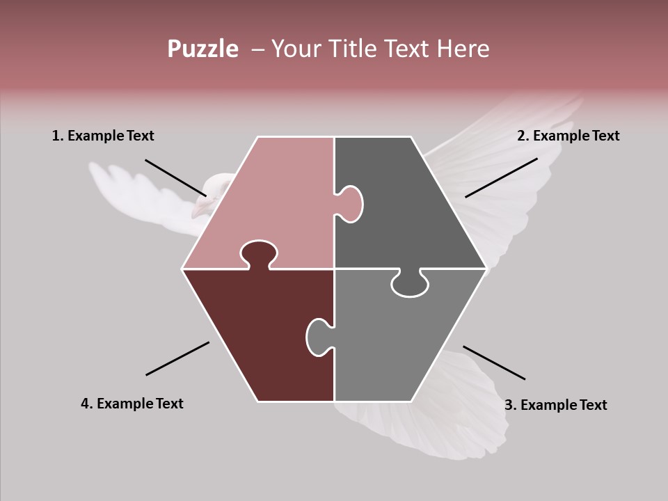 White Peace Free Flying PowerPoint Template