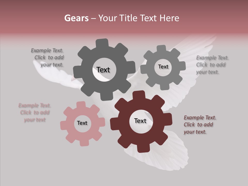 White Peace Free Flying PowerPoint Template