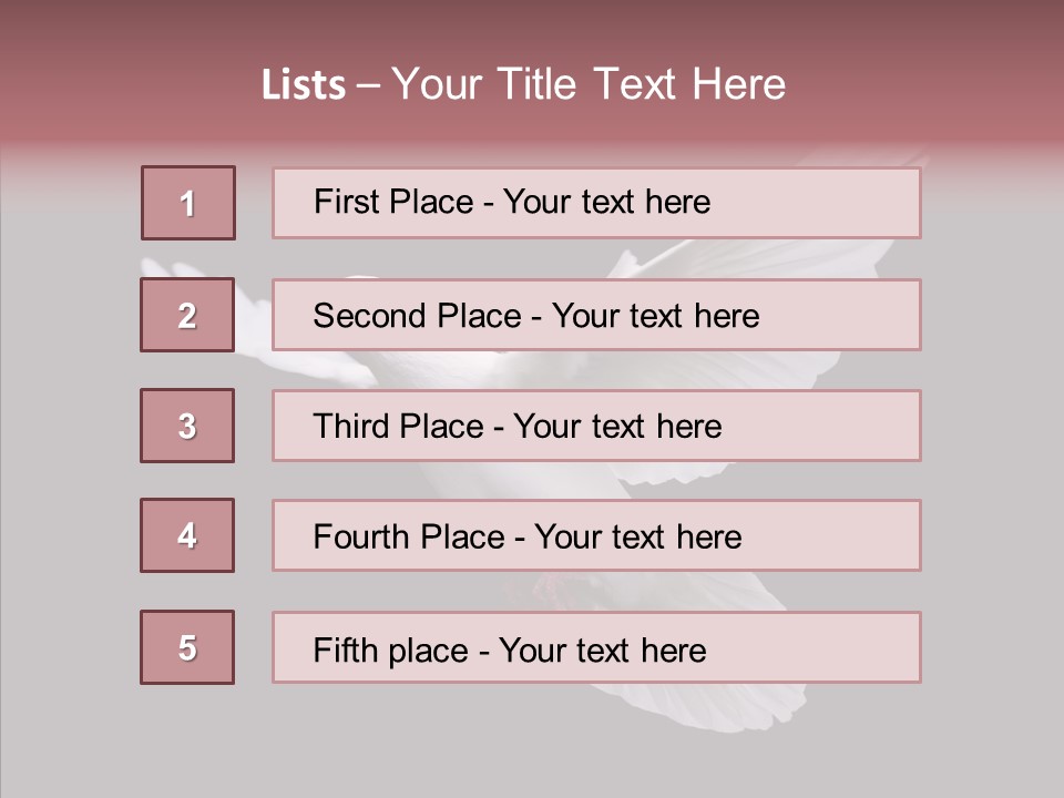 White Peace Free Flying PowerPoint Template