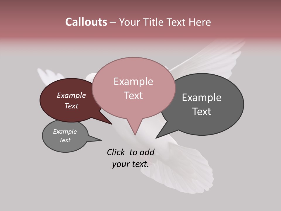 White Peace Free Flying PowerPoint Template