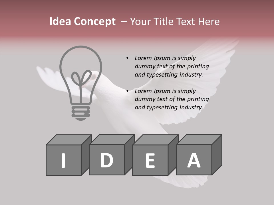 White Peace Free Flying PowerPoint Template