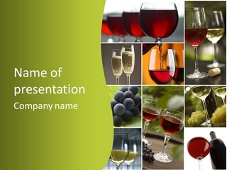 Green Grape Cork PowerPoint Template