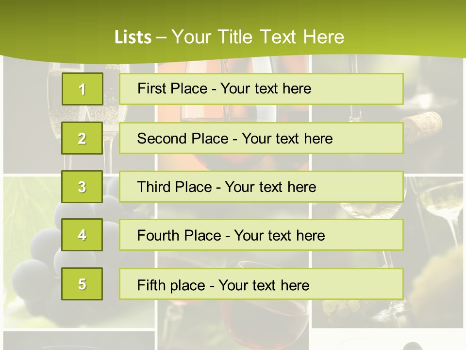 Green Grape Cork PowerPoint Template