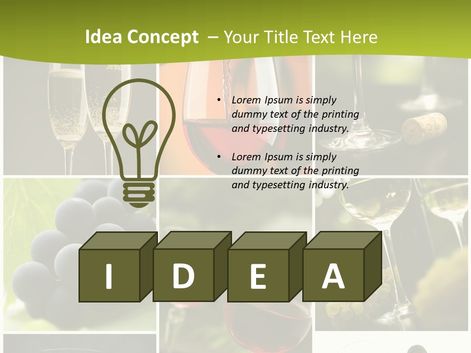 Green Grape Cork PowerPoint Template