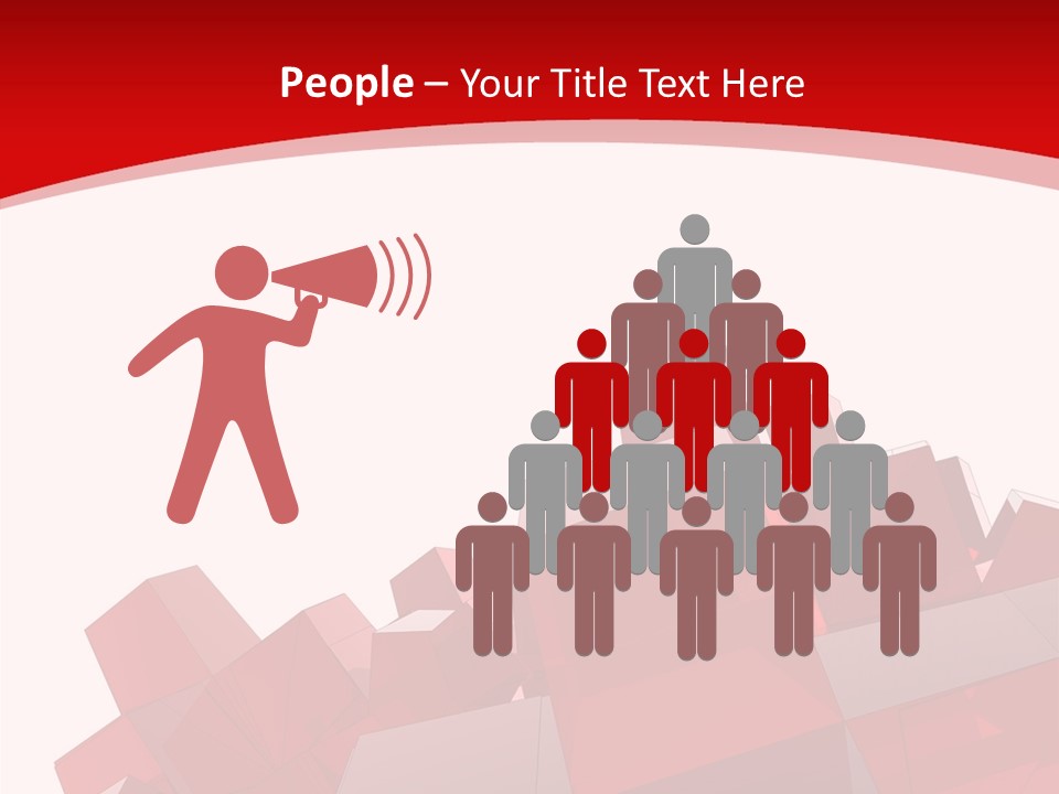 A Red And White Abstract Background With Squares PowerPoint Template