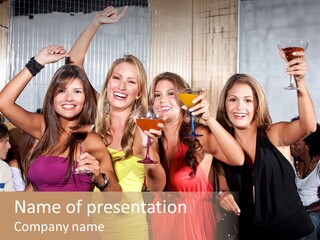 Female Smile Club PowerPoint Template
