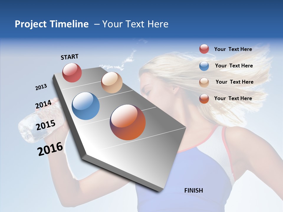 Water Hair Sunshine PowerPoint Template