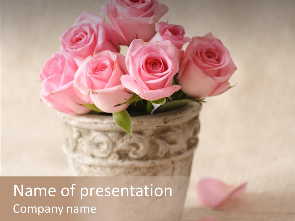 Plant Fresh Vase PowerPoint Template