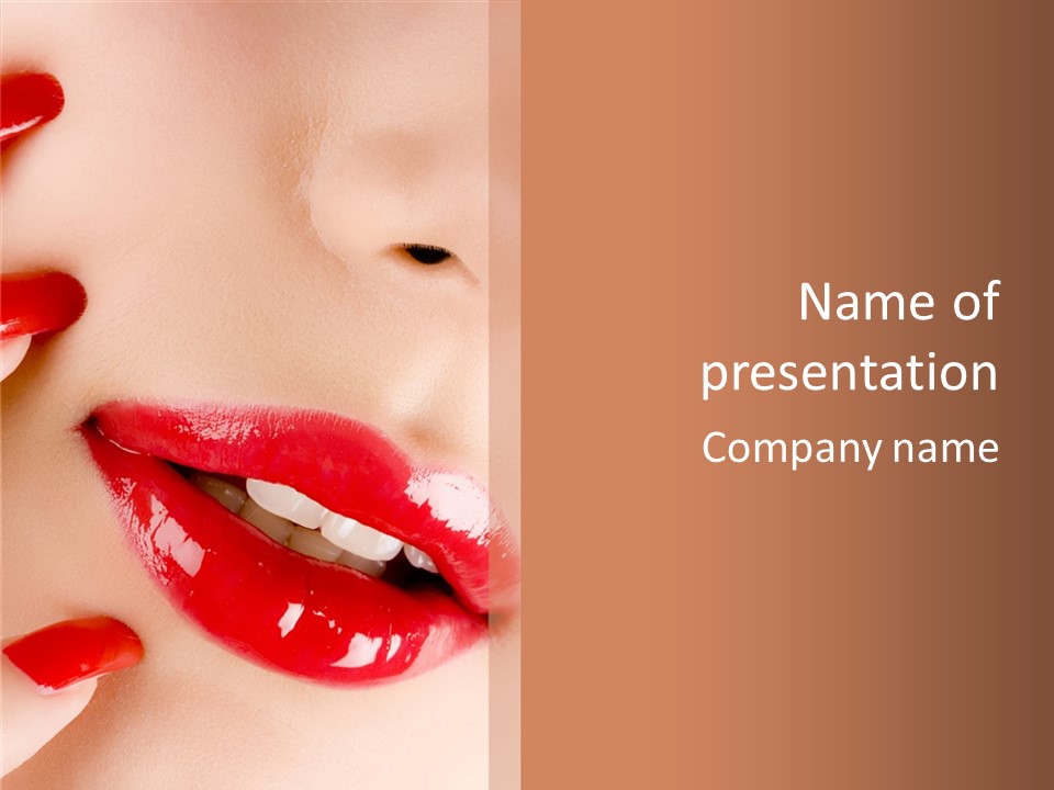 Lipstick Smile Fun PowerPoint Template