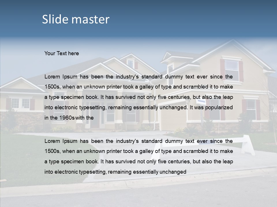 Stone Shingle Blue PowerPoint Template