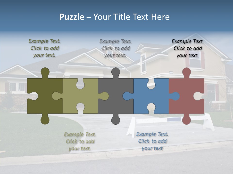 Stone Shingle Blue PowerPoint Template