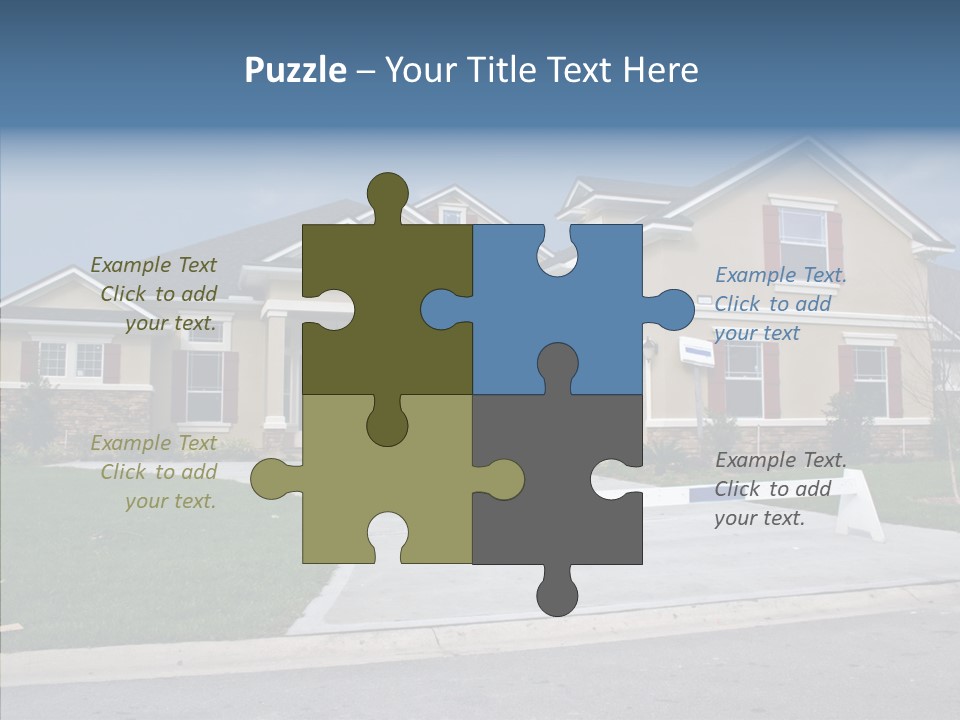 Stone Shingle Blue PowerPoint Template