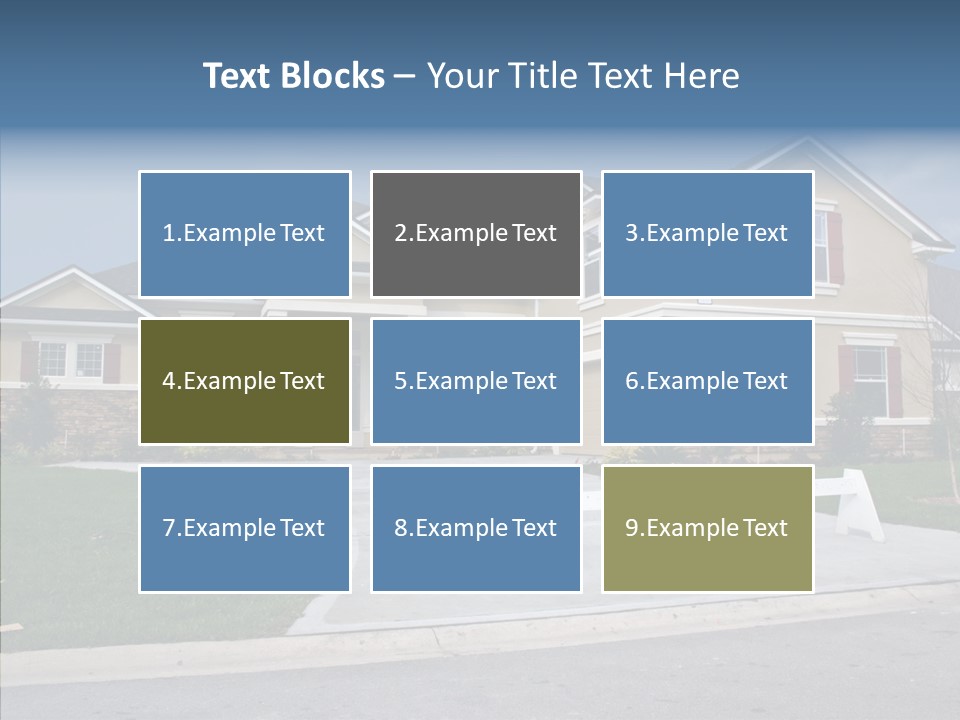 Stone Shingle Blue PowerPoint Template