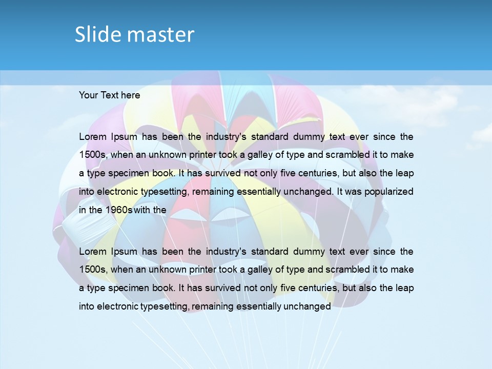 Skydiving Recreational Parasailing PowerPoint Template