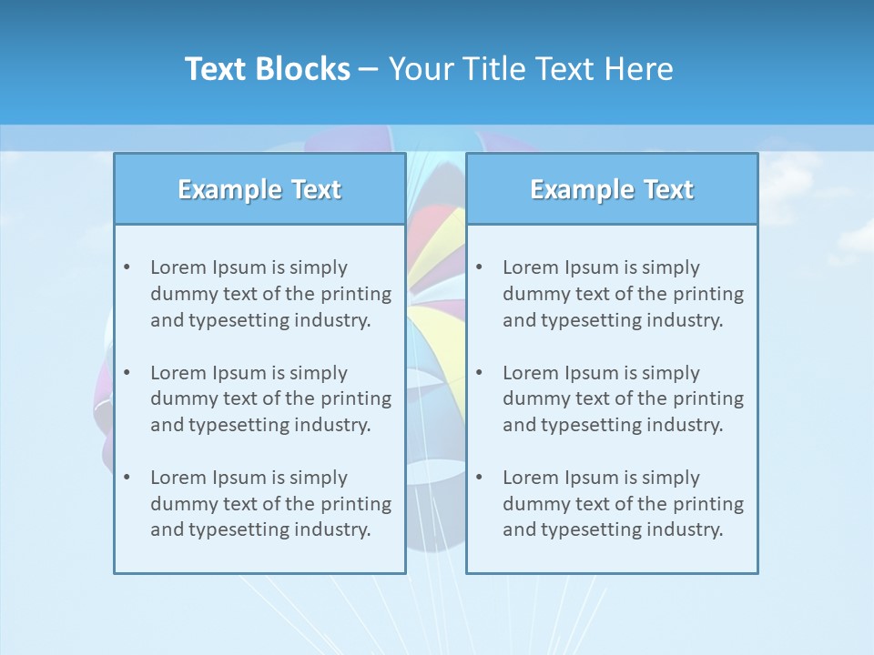 Skydiving Recreational Parasailing PowerPoint Template