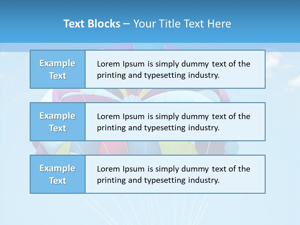 Skydiving Recreational Parasailing PowerPoint Template
