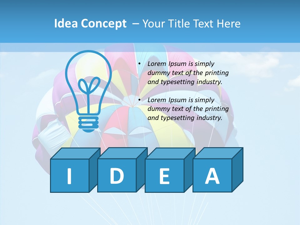 Skydiving Recreational Parasailing PowerPoint Template