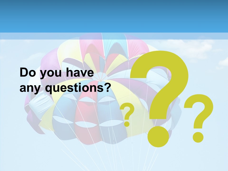 Skydiving Recreational Parasailing PowerPoint Template