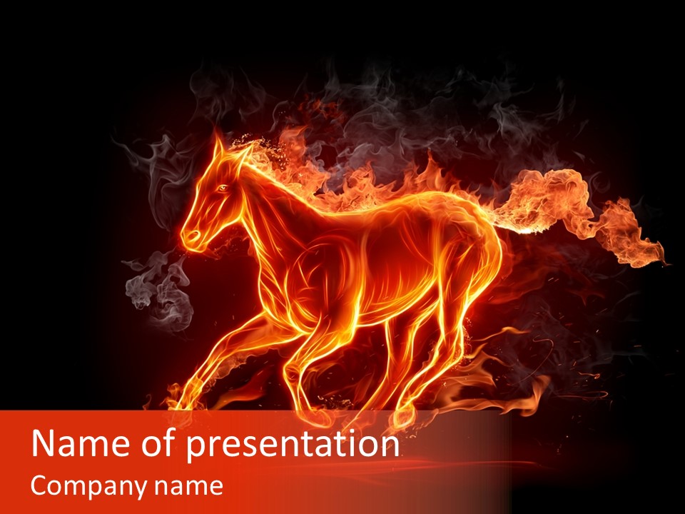 Fire Sport Black PowerPoint Template