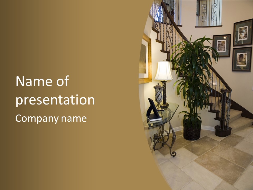 Furniture Lobby Entrance PowerPoint Template