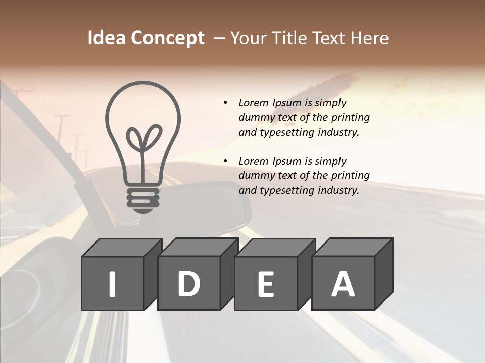 Automobile Futuristic Hill PowerPoint Template