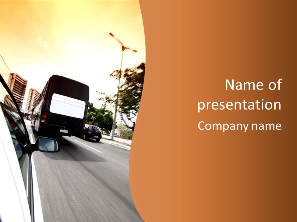 Street Mountain Line PowerPoint Template