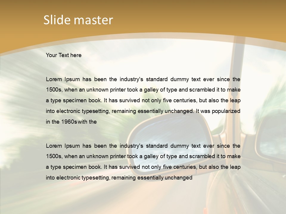 Curve Outside Drive PowerPoint Template