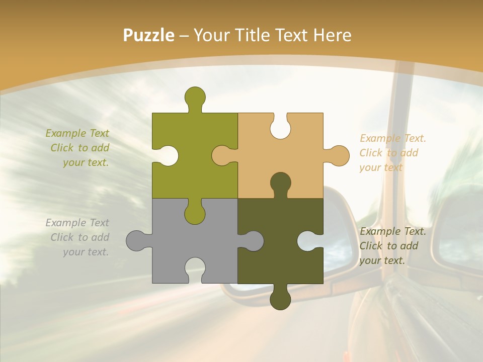 Curve Outside Drive PowerPoint Template