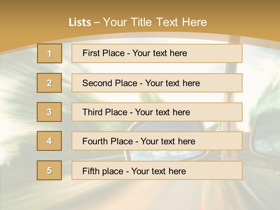 Curve Outside Drive PowerPoint Template