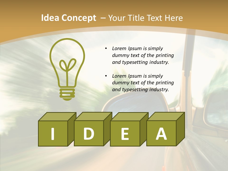 Curve Outside Drive PowerPoint Template