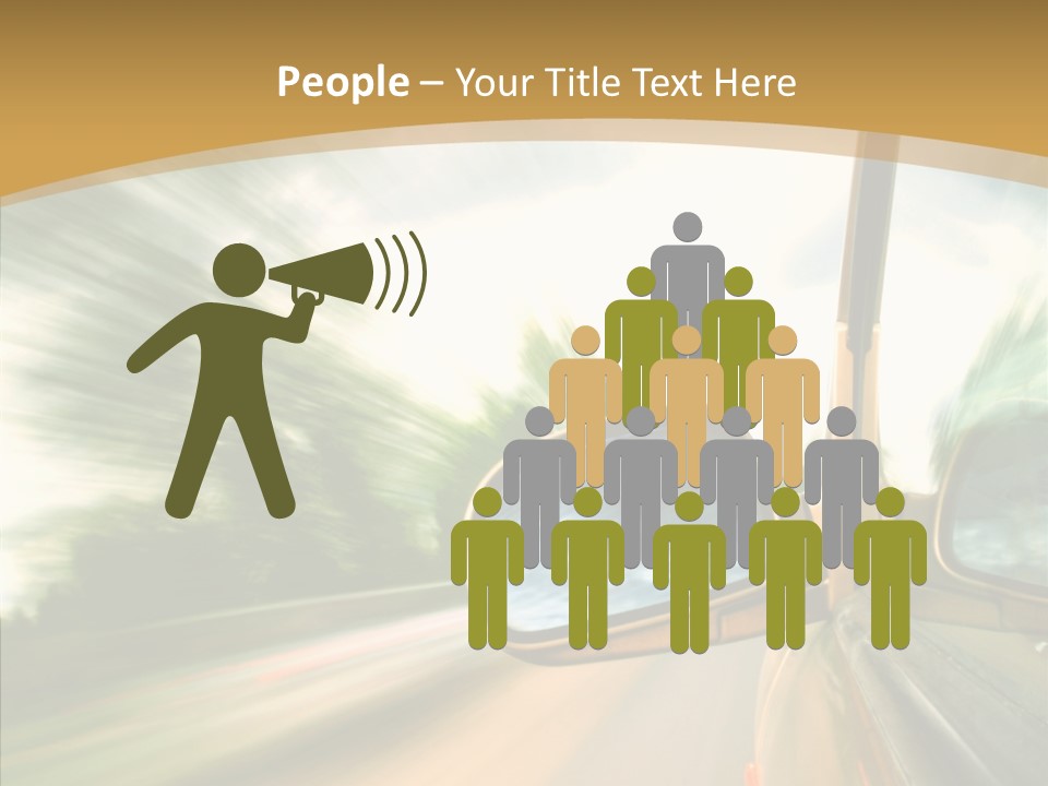 Curve Outside Drive PowerPoint Template