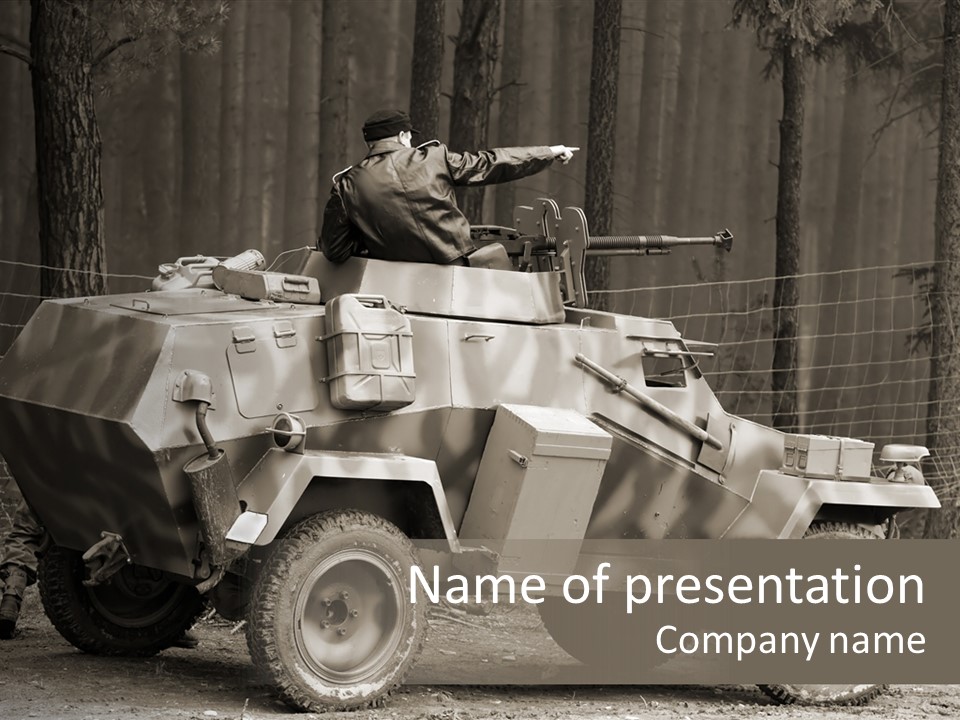 Violence Tank Gunfight PowerPoint Template