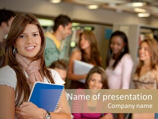 Notes Girl Friends PowerPoint Template