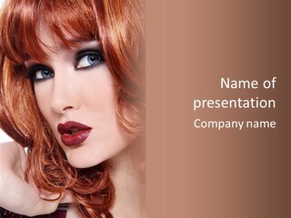Wig Woman Sensual PowerPoint Template