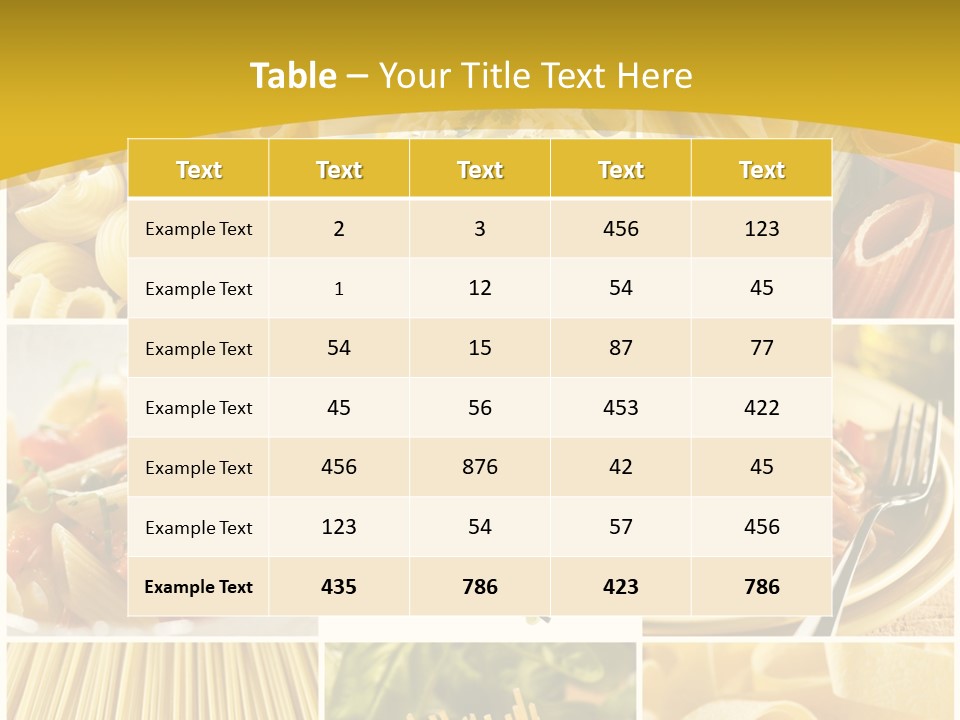 Pasta Meal Ingredient PowerPoint Template