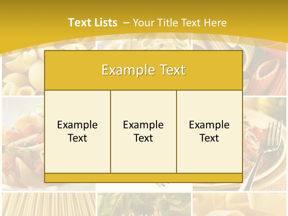 Pasta Meal Ingredient PowerPoint Template