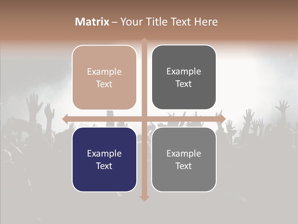 A Crowd Of People At A Concert With Their Hands In The Air PowerPoint Template