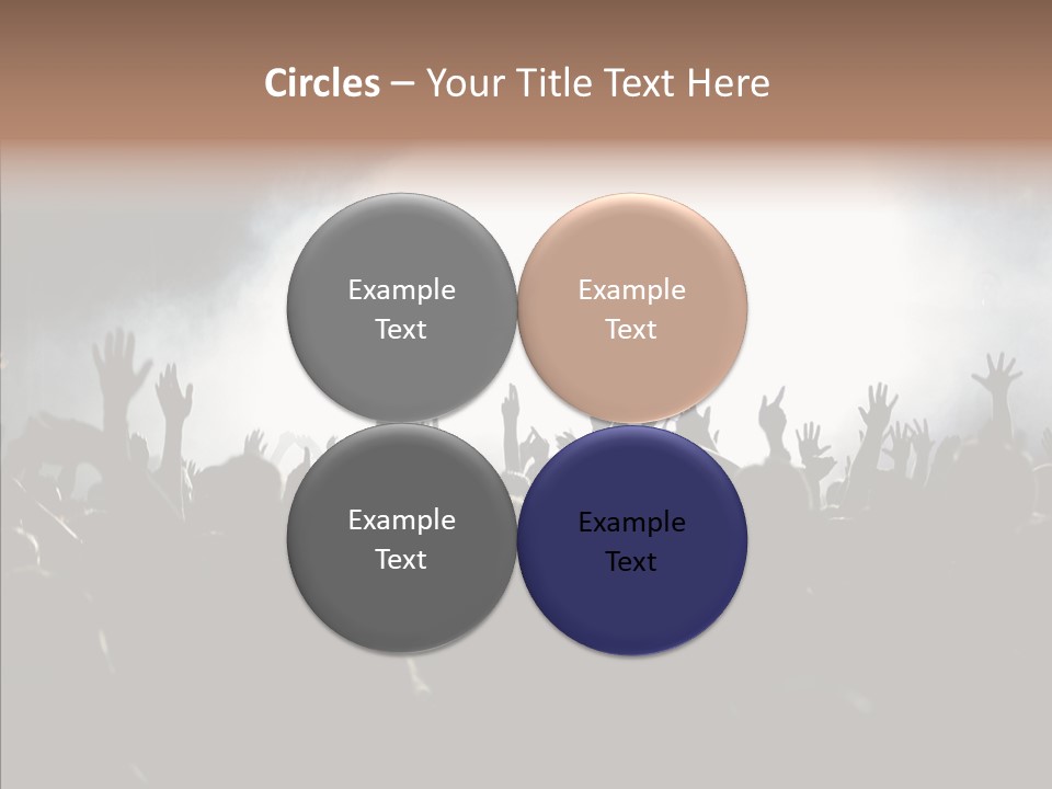 A Crowd Of People At A Concert With Their Hands In The Air PowerPoint Template