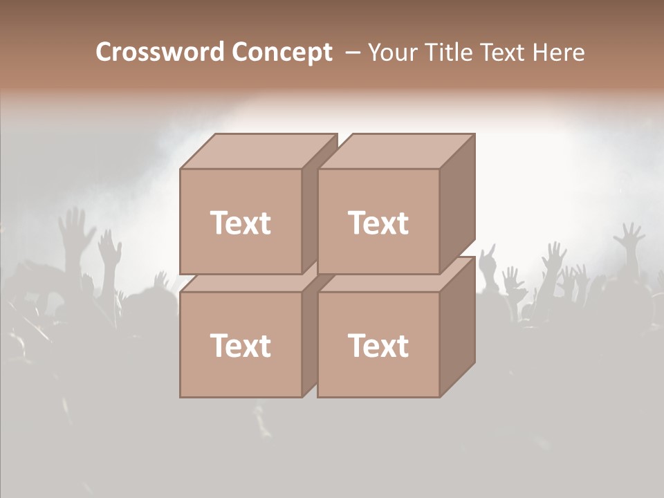 A Crowd Of People At A Concert With Their Hands In The Air PowerPoint Template