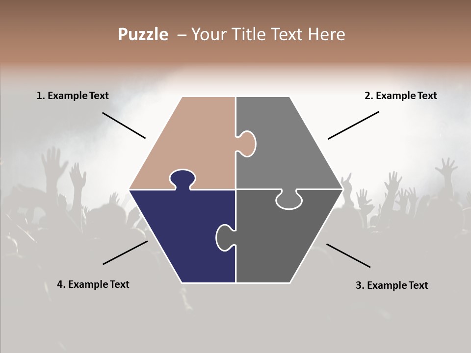 A Crowd Of People At A Concert With Their Hands In The Air PowerPoint Template