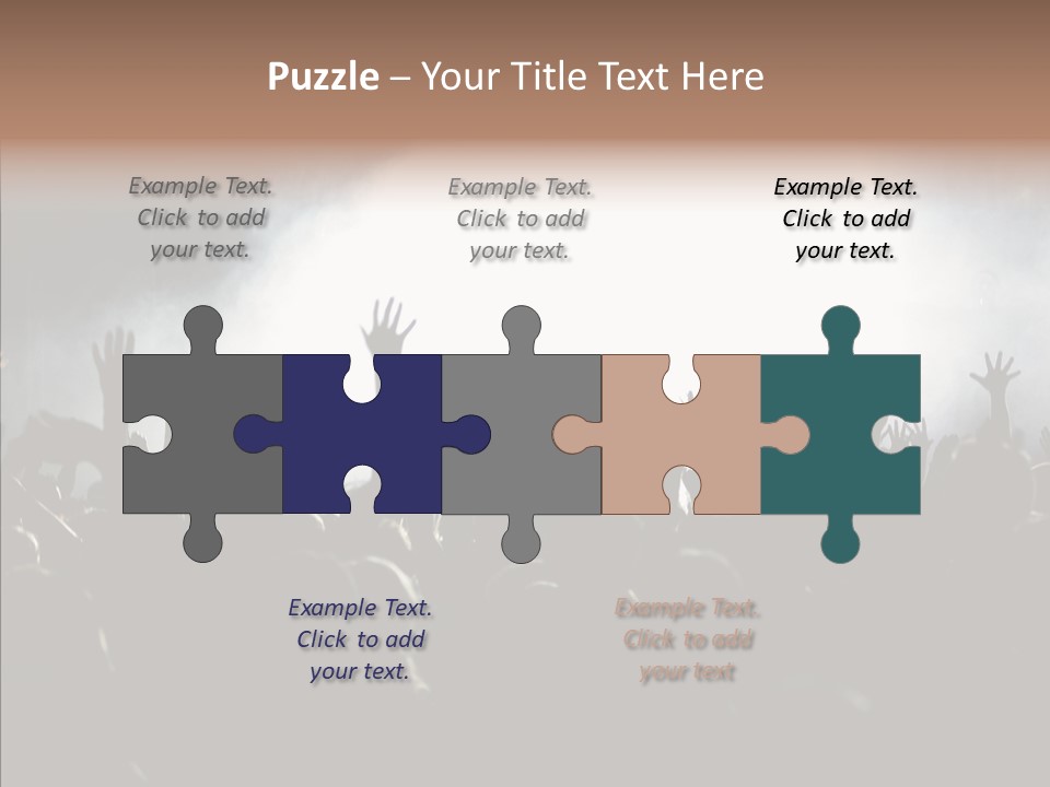 A Crowd Of People At A Concert With Their Hands In The Air PowerPoint Template