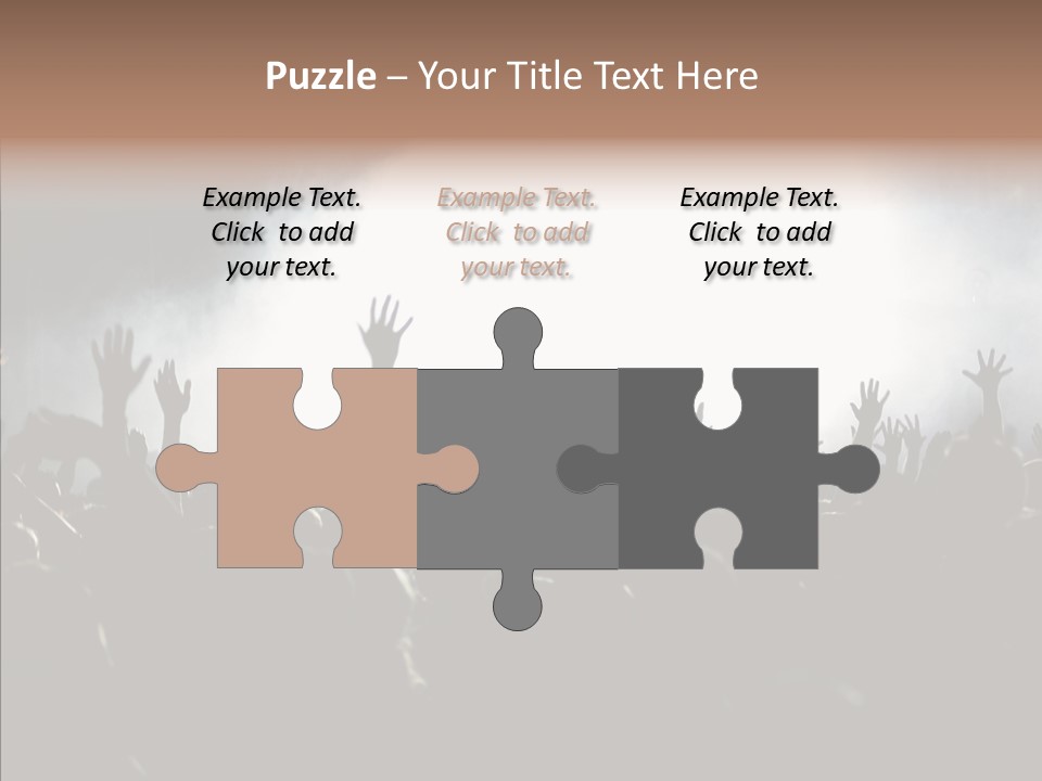 A Crowd Of People At A Concert With Their Hands In The Air PowerPoint Template