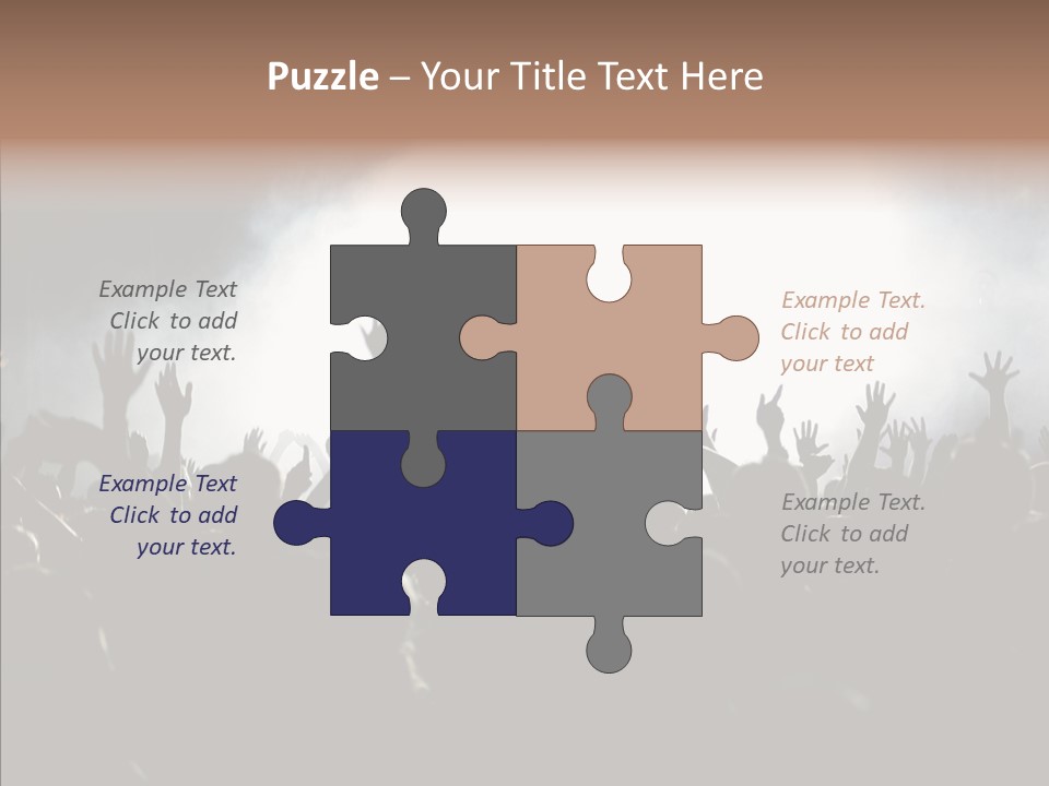 A Crowd Of People At A Concert With Their Hands In The Air PowerPoint Template