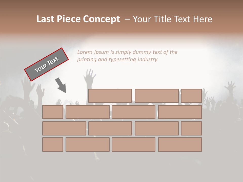 A Crowd Of People At A Concert With Their Hands In The Air PowerPoint Template