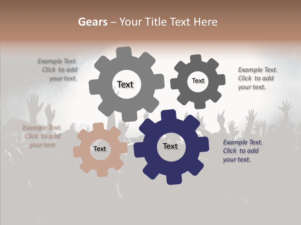 A Crowd Of People At A Concert With Their Hands In The Air PowerPoint Template